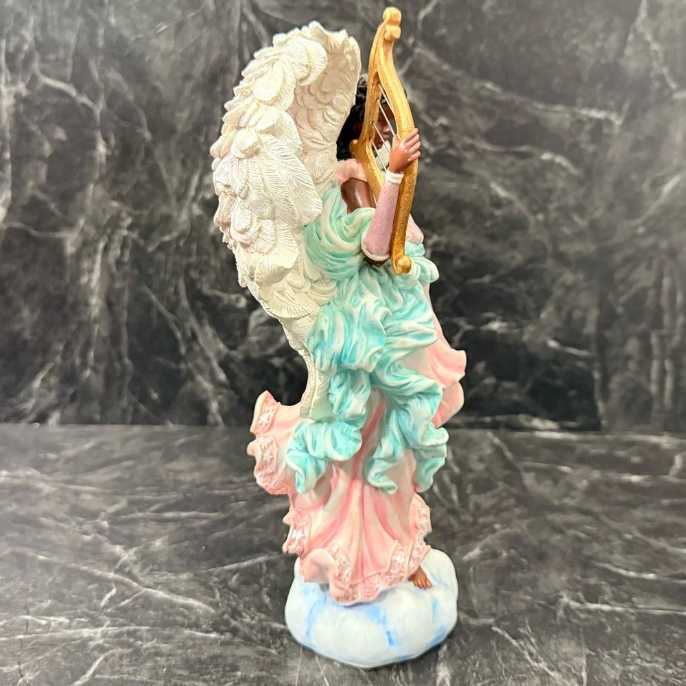 Angel Playing Harp Figurine